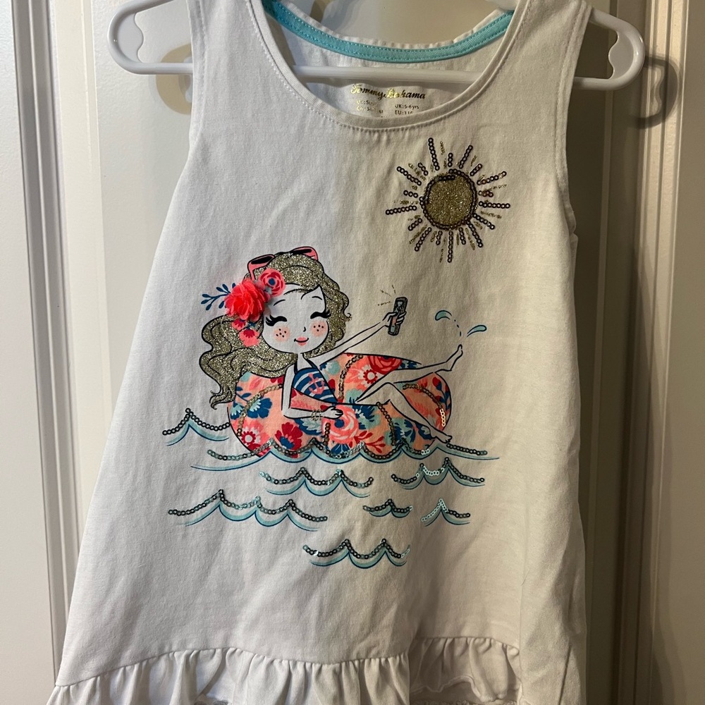Tommy Bahama White Tank Top with Nautical Graphic